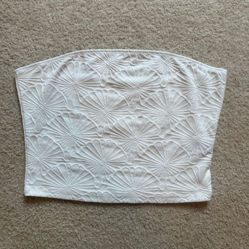 SHEIN White Strapless Crop Top
